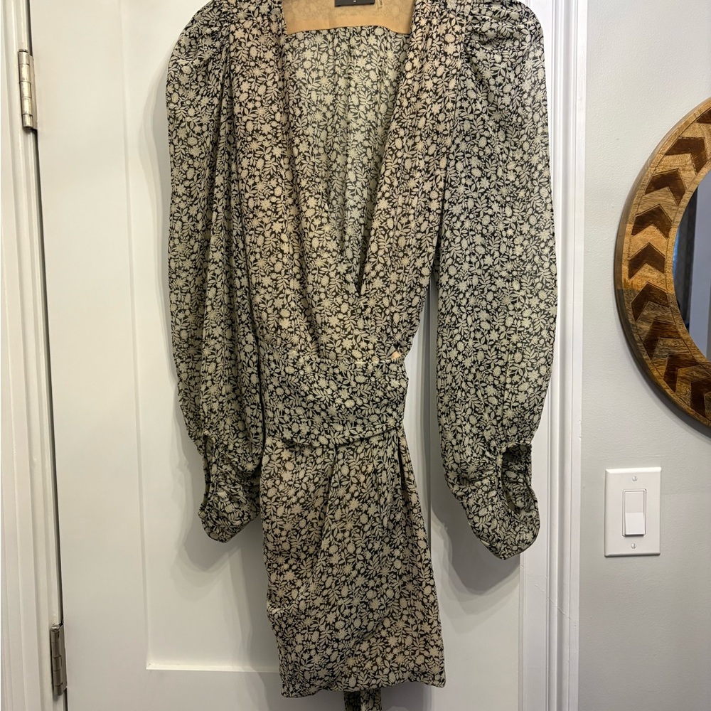 Dress Forum Black and Cream Long Sleeve Dress